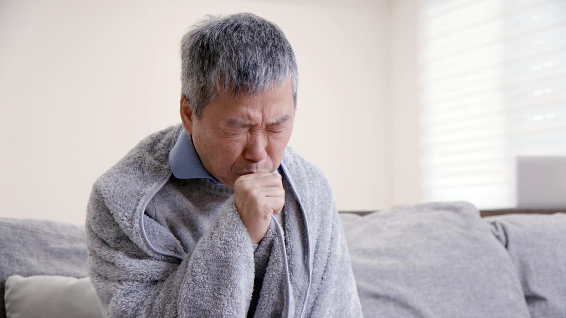 a man with copd coughing 
